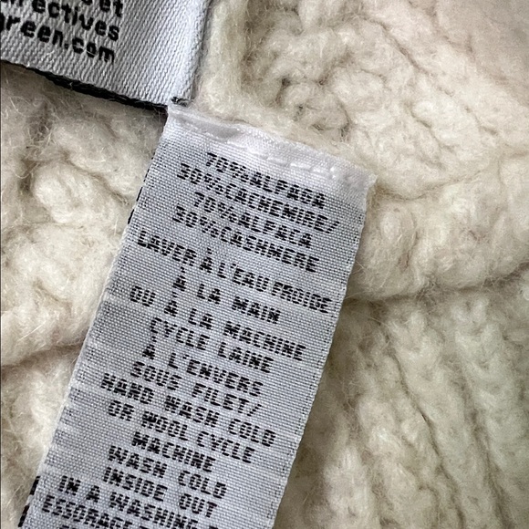 Women’s Eric Bompard luxe cashmere alpaca open front short cream cardigan - Picture 4 of 5